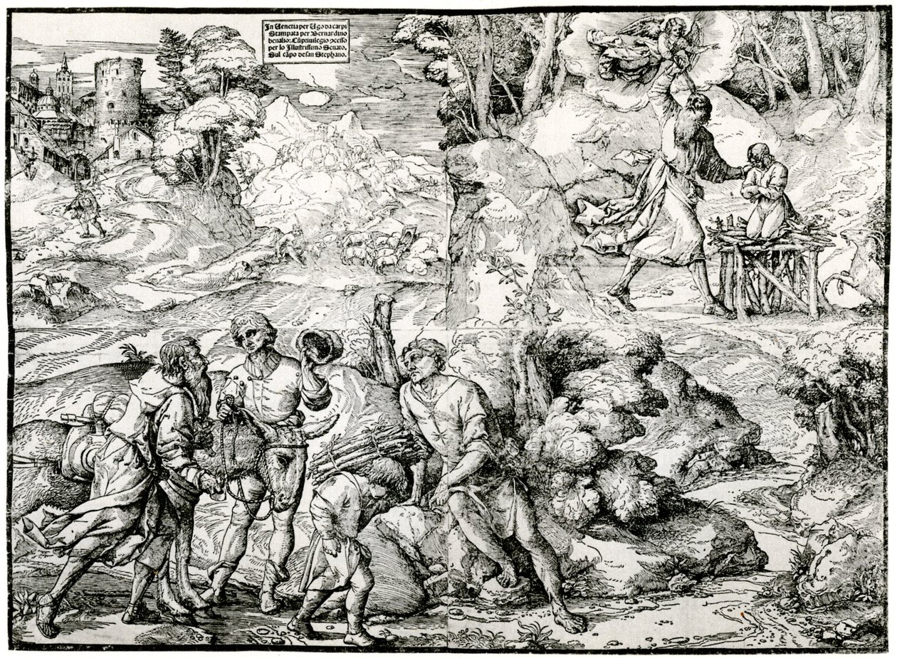 Ofiara Abrahama, 1516-1518, 1937 autorstwa Ugo da Carpi