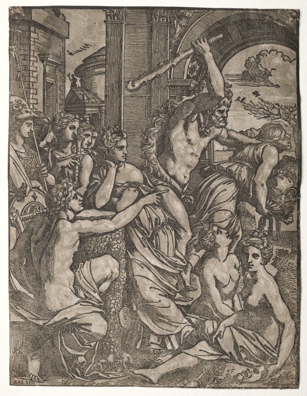 Herkules wyganiający zawiść ze Świątyni Muz, 1522-24. autorstwa Ugo da Carpi