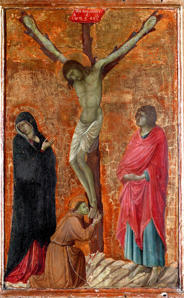Ukrzyżowanie ze św. Franciszkiem z Asyżu autorstwa Ugolino di Nerio
