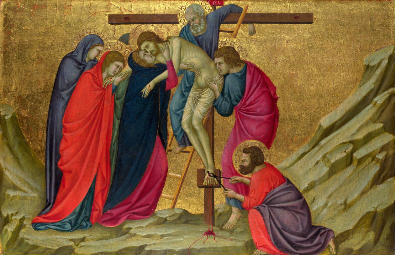 Ugolino di Nerio (ok. 1280-1349) Osadzanie (z bazyliki Santa Croce we Florencji) Tempera na desce ok. godz. 1324-1325 National Gallery, Londyn 40,5x58,5 autorstwa Ugolino di Nerio