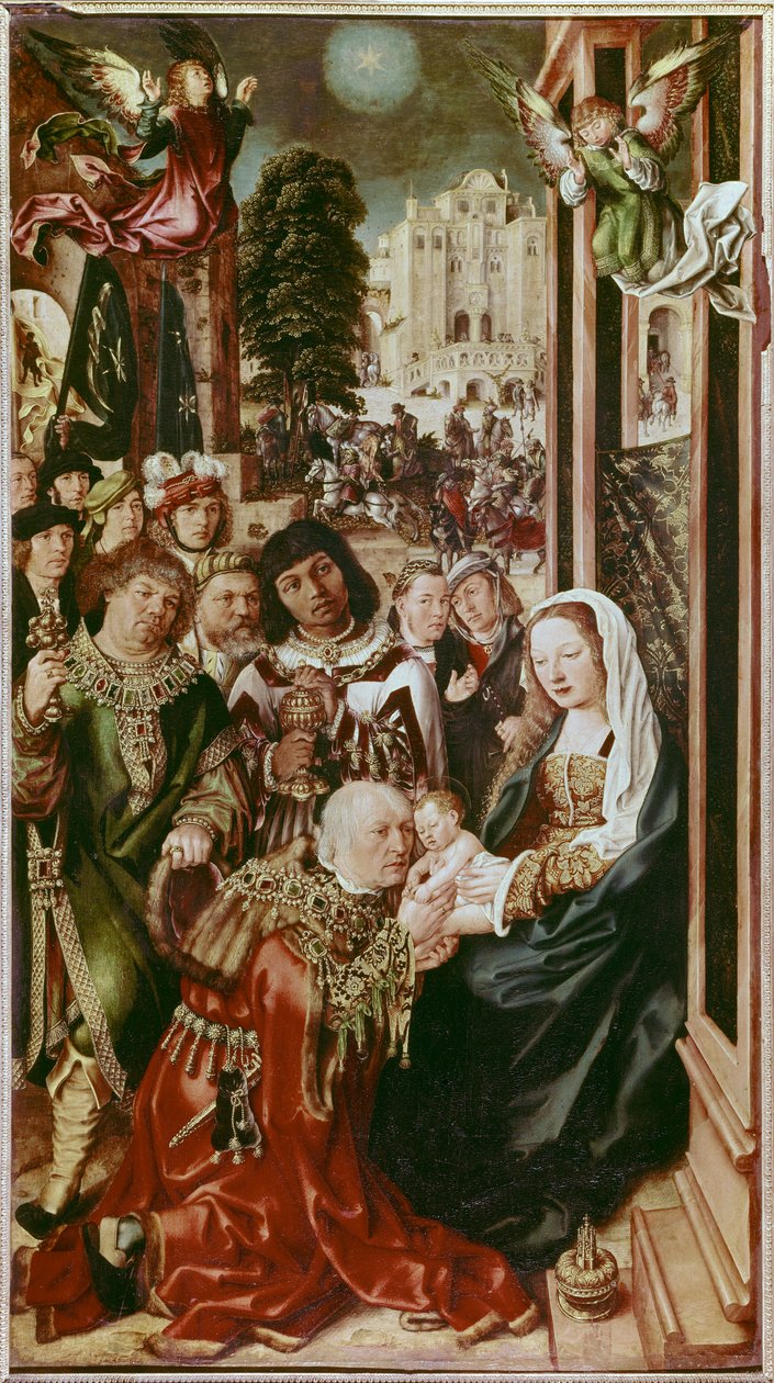 Adoracja Trzech Króli Obraz na drewnie Ulricha Apta Starszego (1460-1532) autorstwa Ulrich the Elder Apt