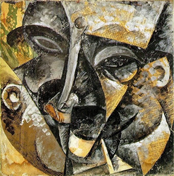 Dynamizm męskiej głowy autorstwa Umberto Boccioni