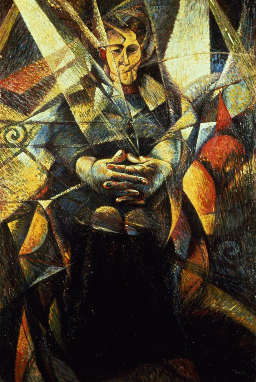 Portret siedzącej kobiety autorstwa Umberto Boccioni