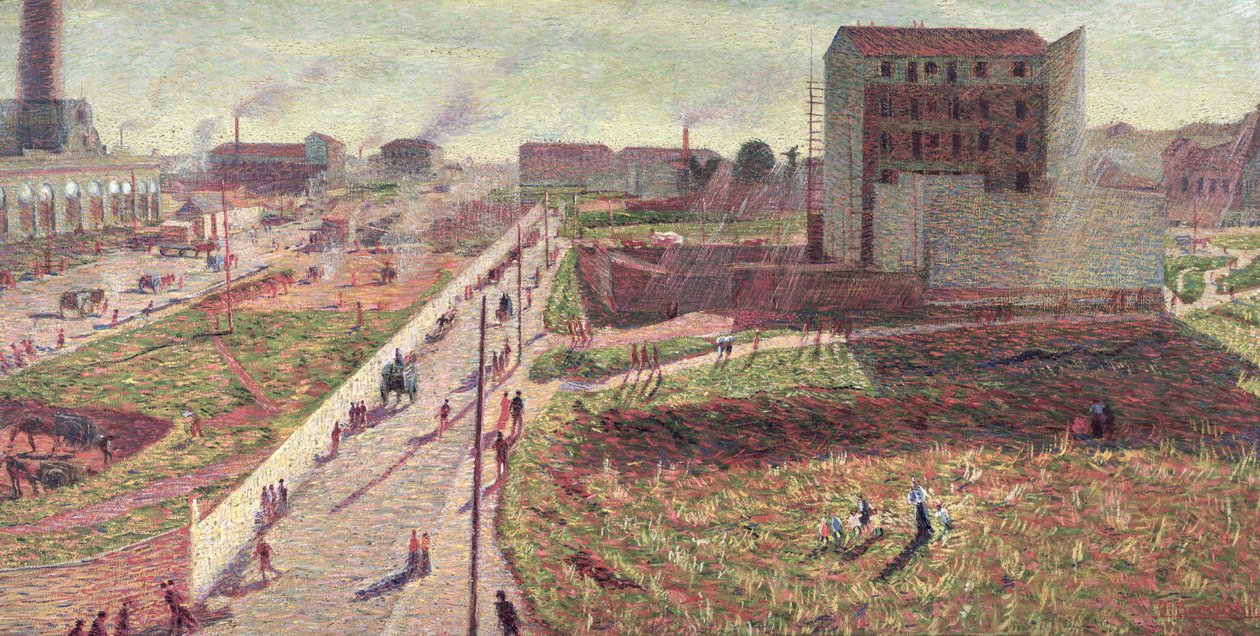 Warsztaty w Porta Romana, 1909 autorstwa Umberto Boccioni