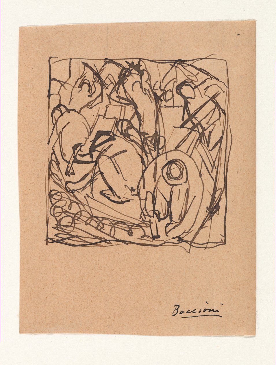 Kompositionsstudie für "Die Straßenpflasterer" autorstwa Umberto Boccioni