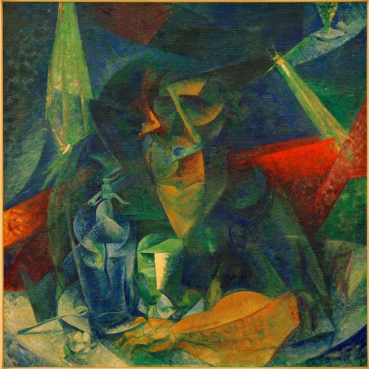 Kobieta w kawiarni (Dekompozycja postaci kobiety przy stole) autorstwa Umberto Boccioni