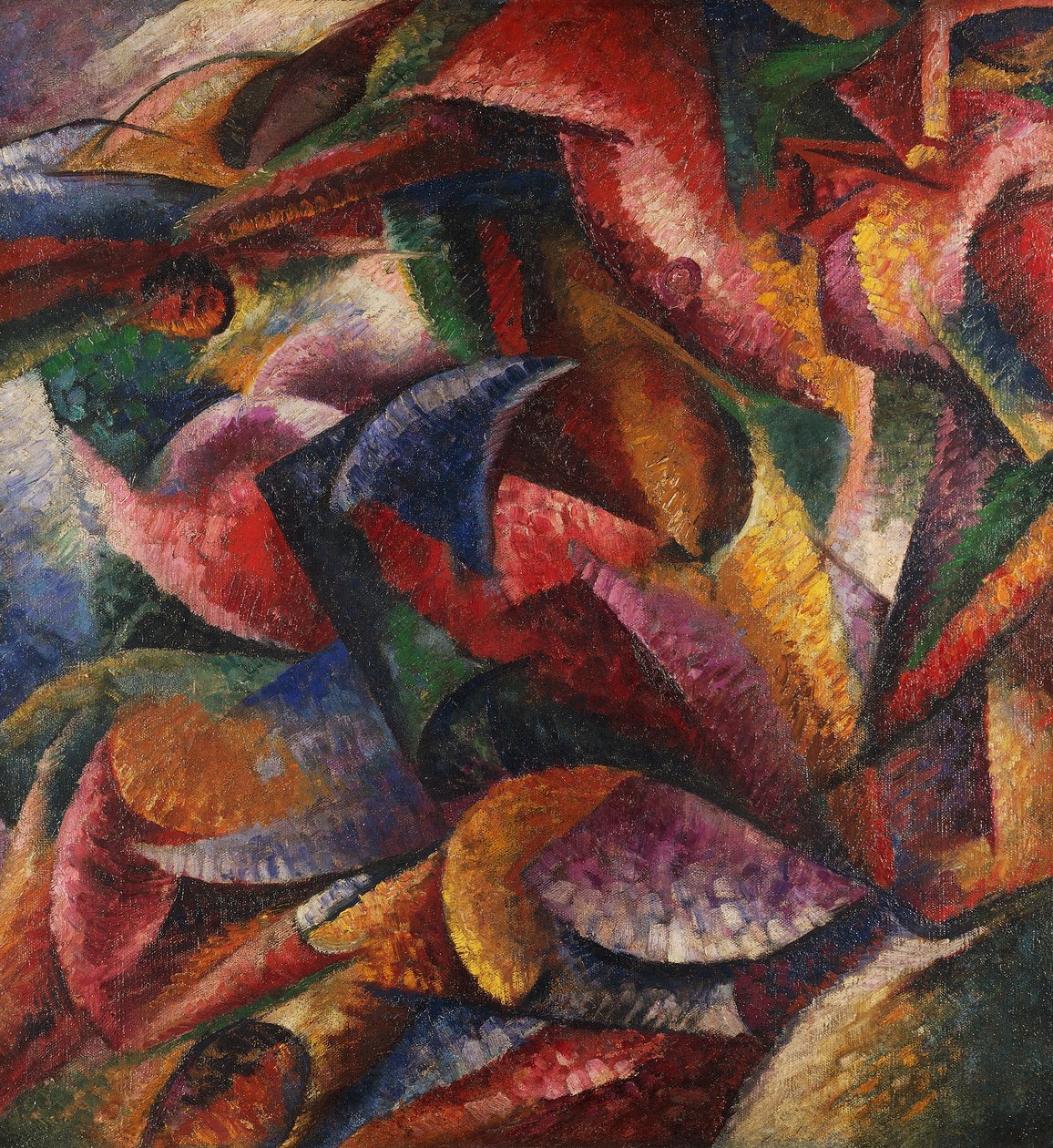Dynamizm ludzkiego ciała – Umberto Boccioni (1882-1916), olej na płótnie autorstwa Umberto Boccioni