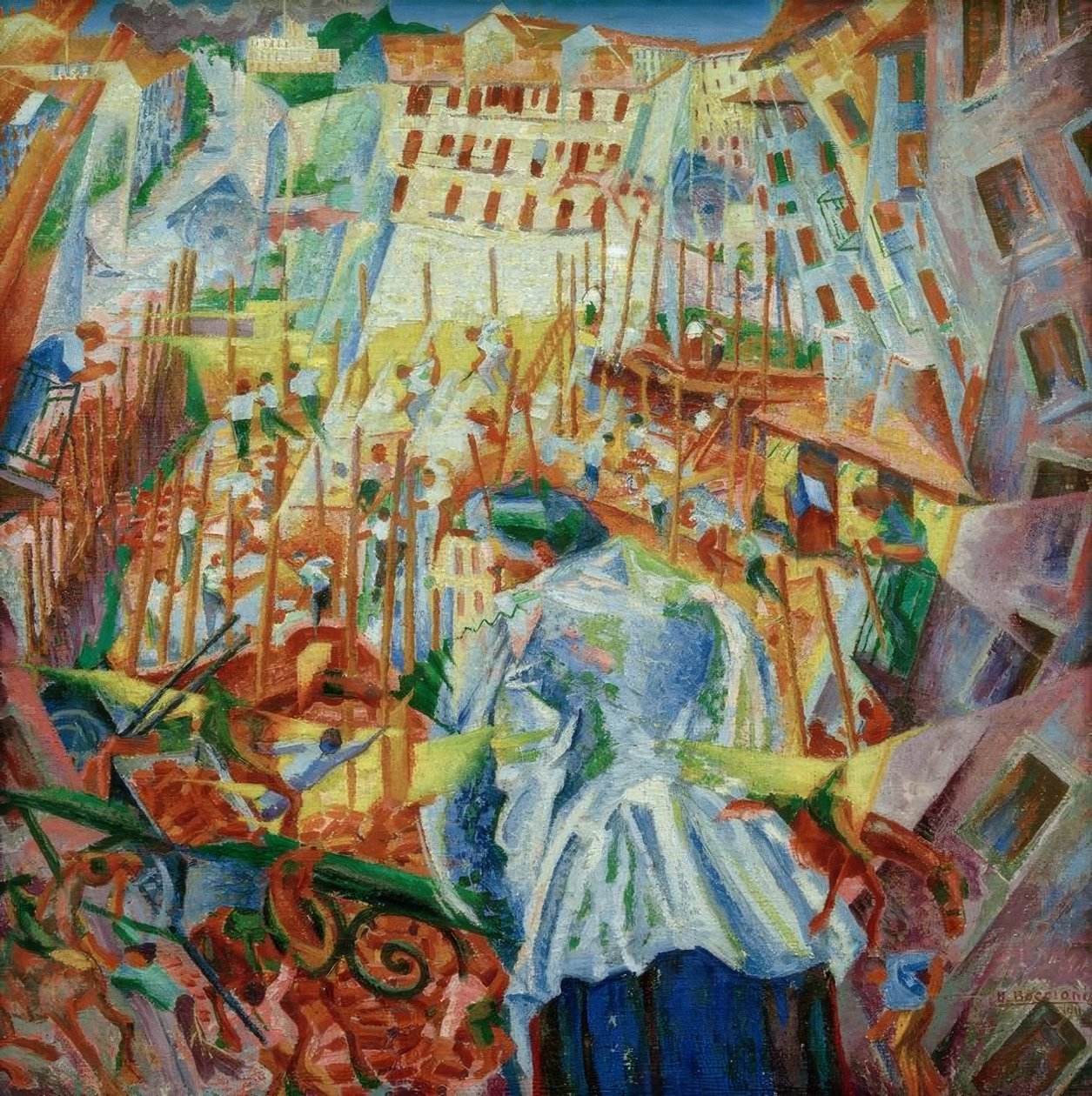 Droga wjeżdża do domu autorstwa Umberto Boccioni