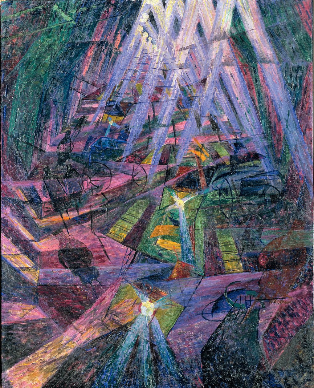Siły drogi - Siły drogi Boccioniego, Umberto (1882-1916). Olej na płótnie, rozmiar: 99,5x80,5 autorstwa Umberto Boccioni