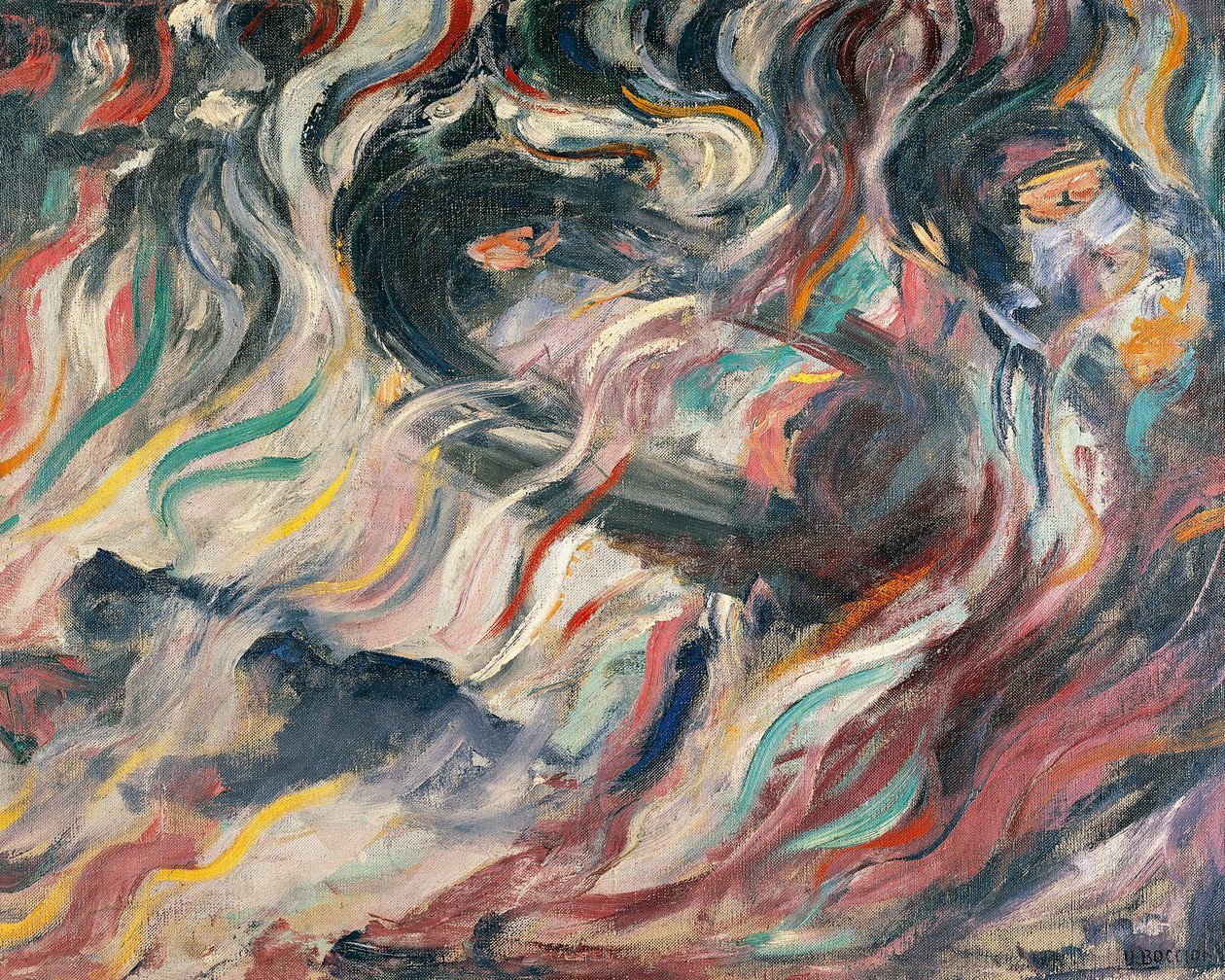 Nastroje: pożegnania Umberto Boccioniego (1882-1916), detal autorstwa Umberto Boccioni
