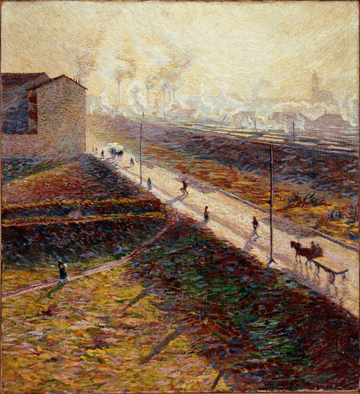 Rano lub „”Podmiejska droga wczesnym rankiem”” Obraz Umberto Boccioniego (1882-1916) 1909 Ndz. 60x55 cm Kolekcja prywatna autorstwa Umberto Boccioni