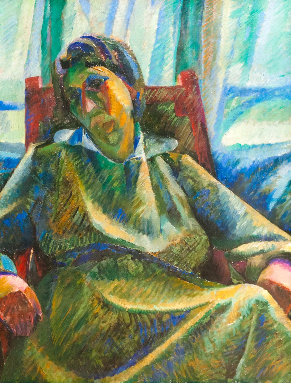 Synteza plastyczna - osoba siedząca autorstwa Umberto Boccioni