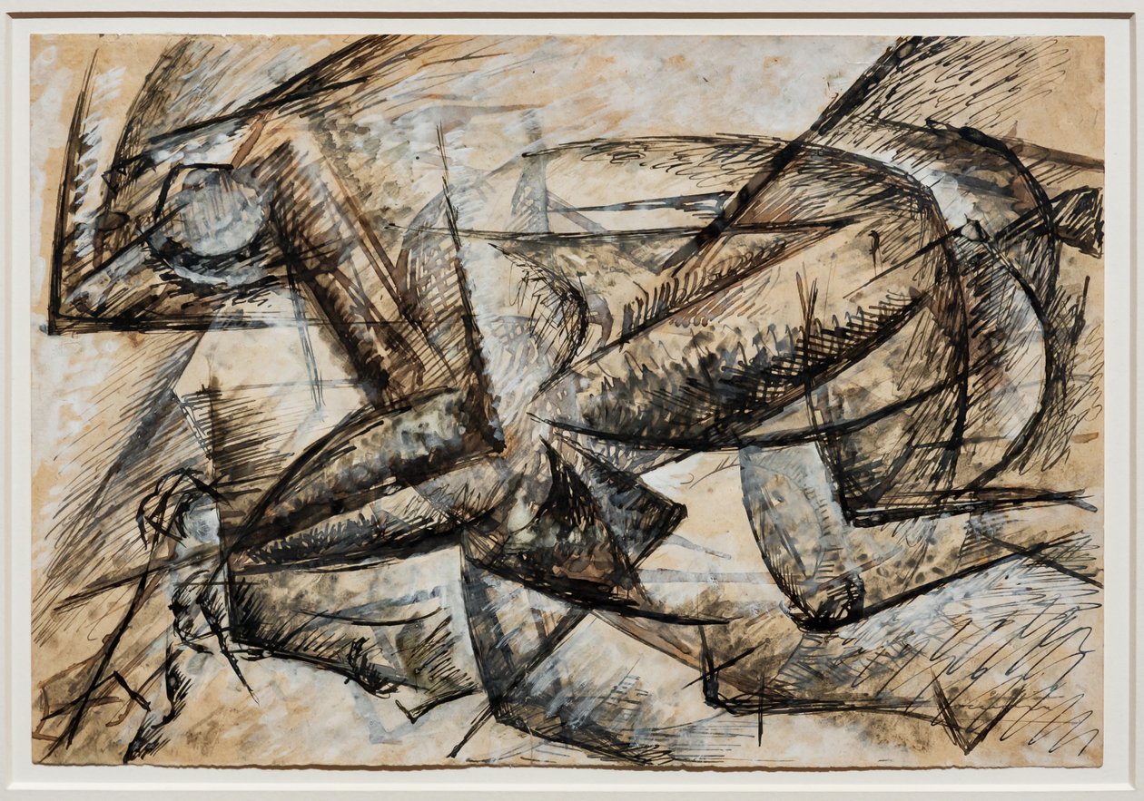 Studia na dynamizm rowerzysty autorstwa Umberto Boccioni