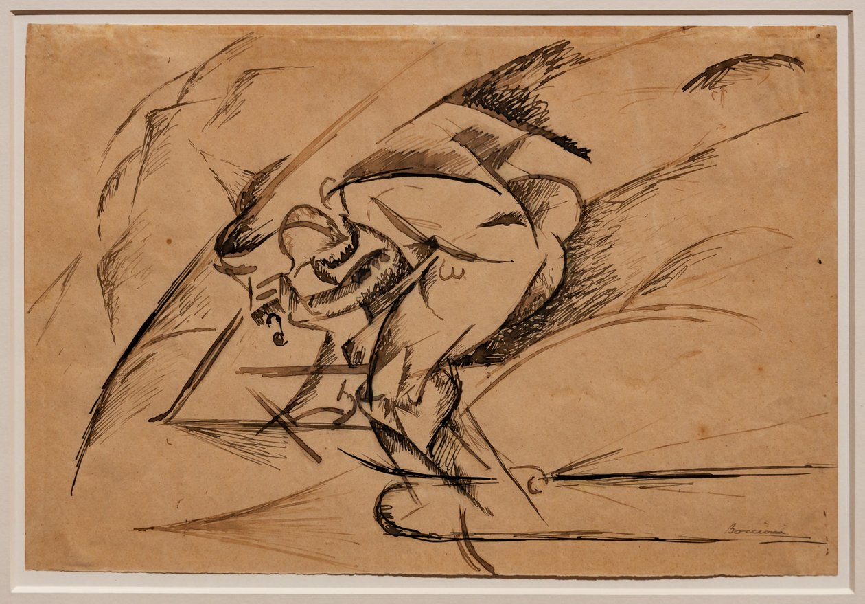 Studia na dynamizm rowerzysty autorstwa Umberto Boccioni