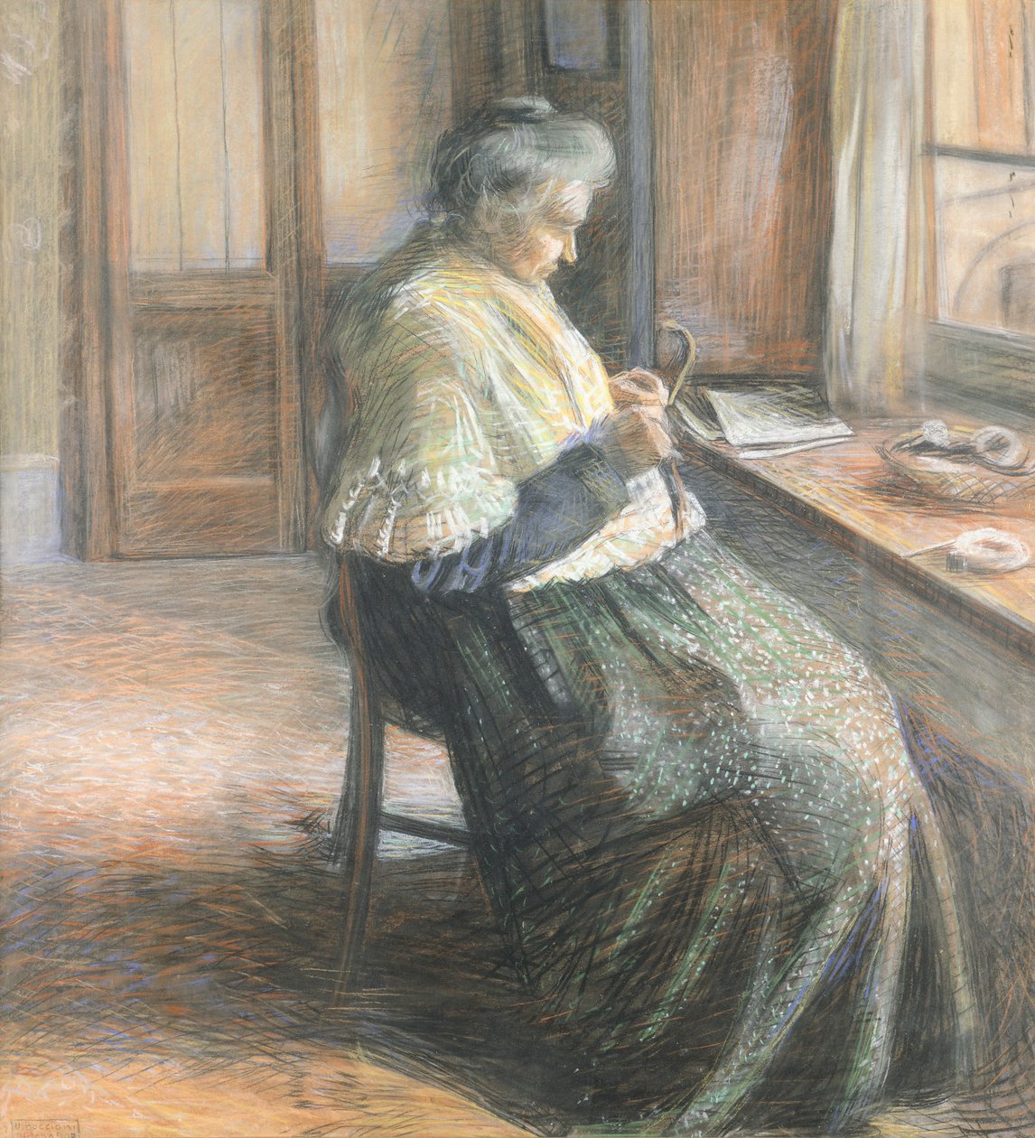 Portret matki starszej kobiety autorstwa Umberto Boccioni