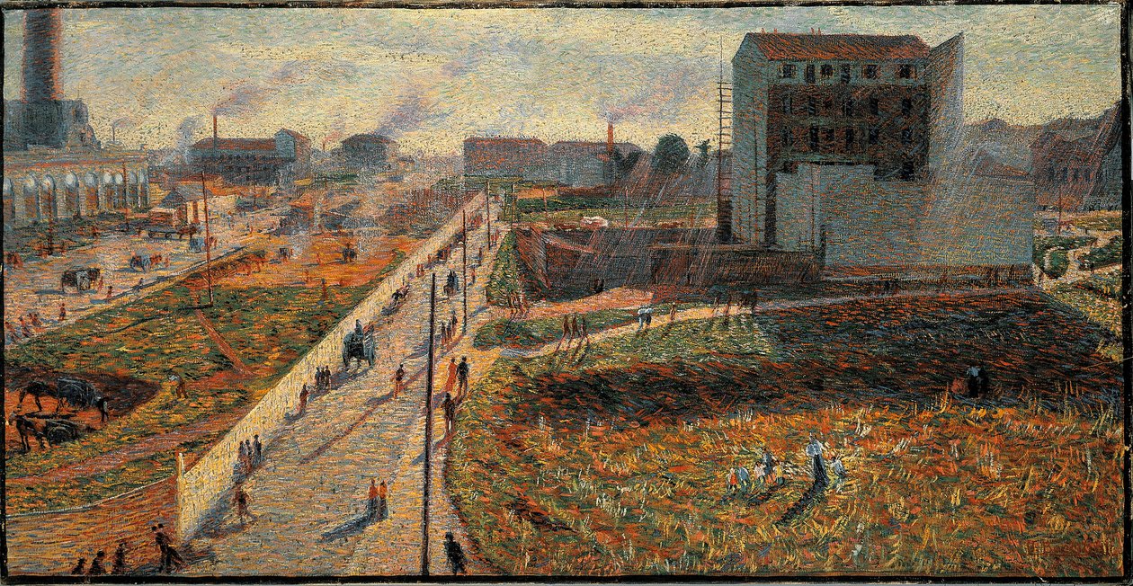 Fabryki Porta Romana w Mediolanie (olej na płótnie) autorstwa Umberto Boccioni