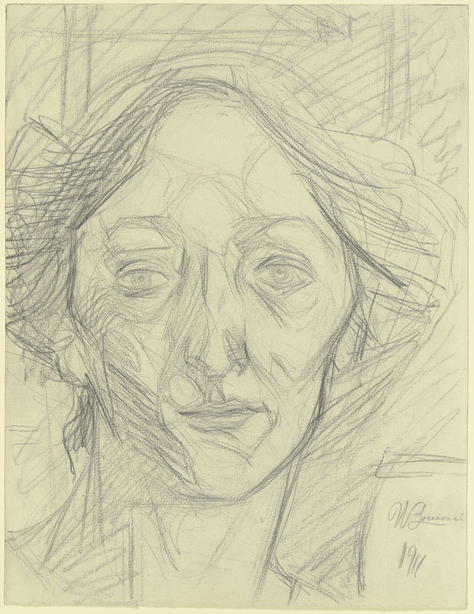 Głowa kobiety autorstwa Umberto Boccioni