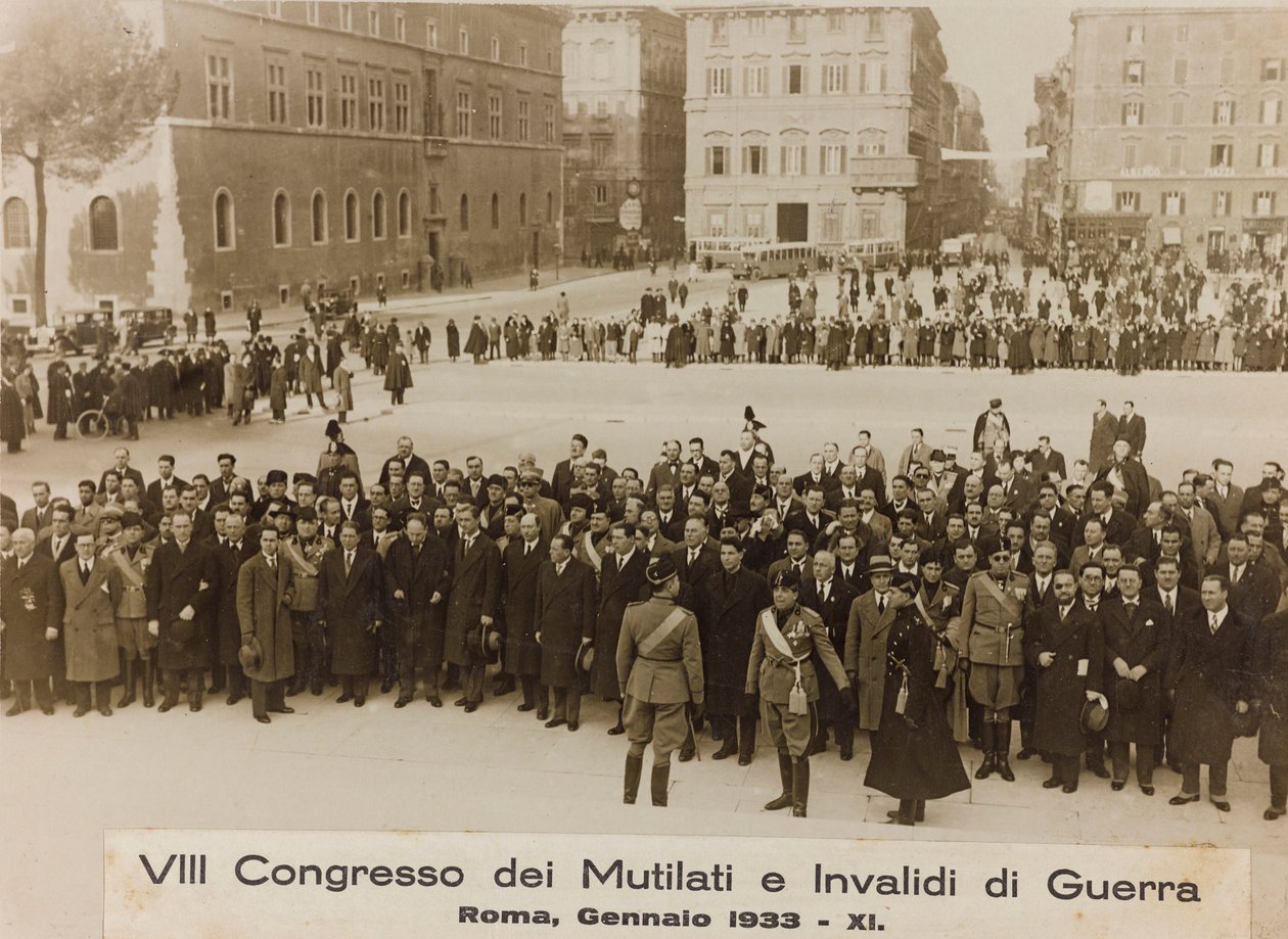 "VIII Kongres Okaleczonych i Inwalidów Wojennych - Rzym, styczeń 1933 - 11" (zdjęcie czarno-białe) autorstwa Umberto Palleschi
