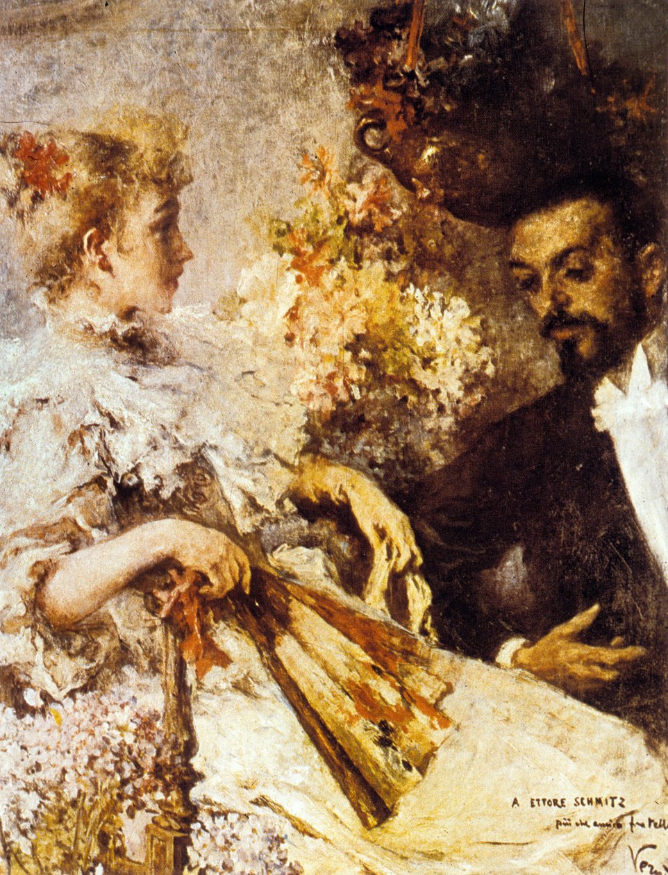 Italo Svevo (1861-1928) z siostrą (huile na płótnie) autorstwa Umberto Veruda