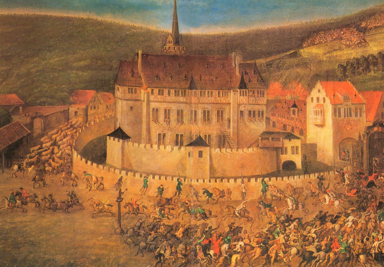 Chorwacka kawaleria zaatakowała zamek Erbach 22 maja 1623 r. autorstwa Unbekannt Unbekannt