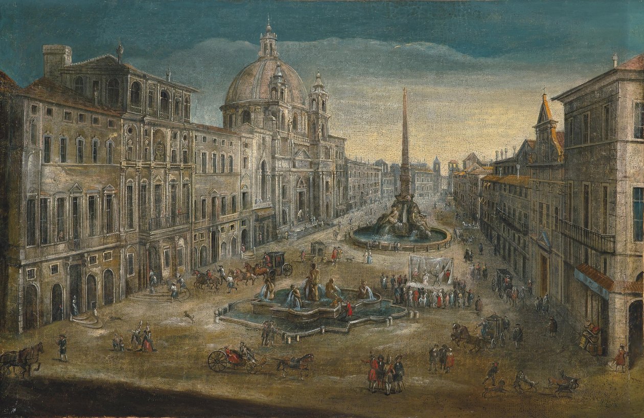 Widok na Piazza Navona w Rzymie autorstwa Unbekannt Unbekannt
