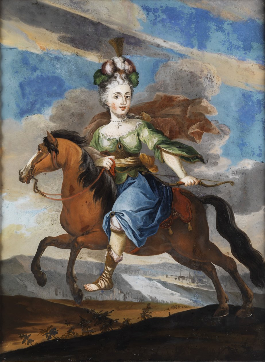 Dworska dama jako Diana na koniu. autorstwa Unbekannt Unbekannt