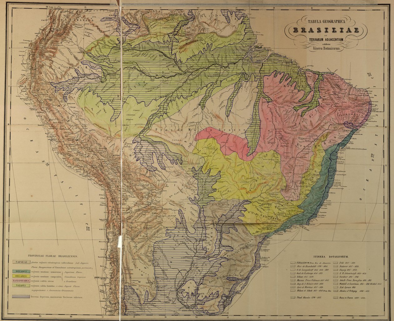 Mapa florystycznych prowincji Brazylii autorstwa Martius autorstwa Unbekannt Unbekannt
