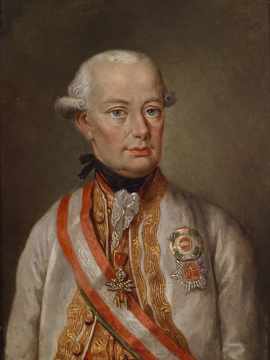 Portret cesarza Leopolda II (1747-1792) w mundurze feldmarszałka z medalami autorstwa Unbekannt Unbekannt