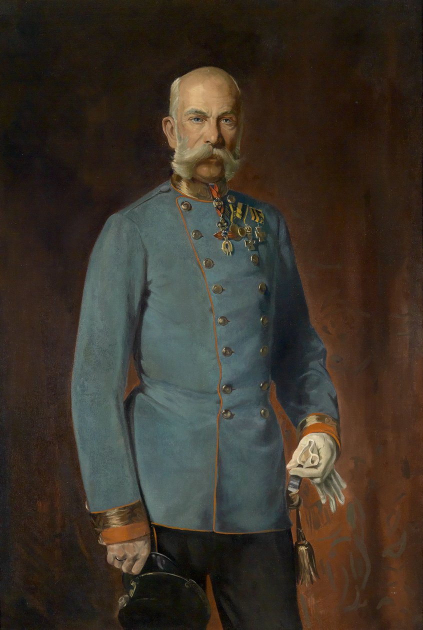 Portret starego cesarza w mundurze feldmarszałka z medalami autorstwa Unbekannt Unbekannt
