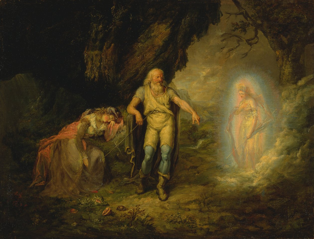 Prospero, Miranda i Ariel, z Burzy autorstwa Unbekannt Unbekannt