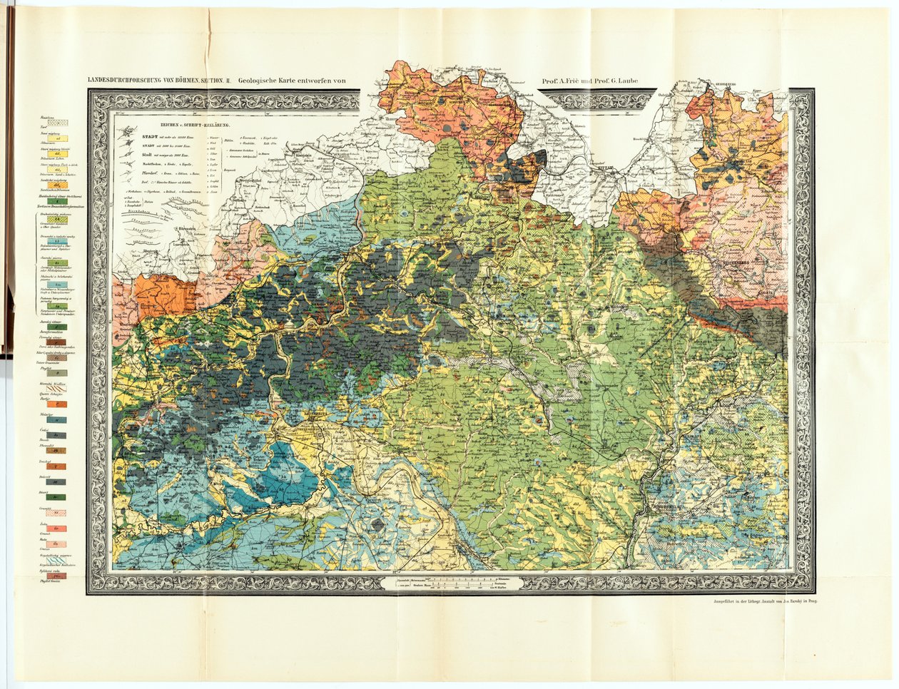 Mapa geologiczna Czech, okolic Teplic do Liberca autorstwa Unbekannt Unbekannt