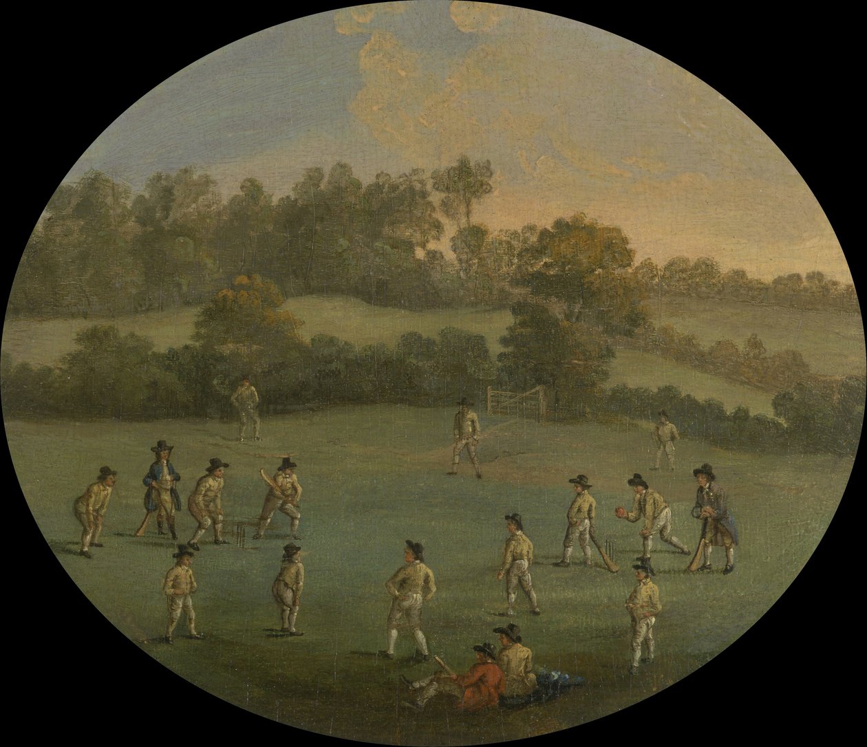 Gra w krykieta (Klub Akademii Królewskiej w Marylebone Fields, obecnie Regents Park) autorstwa Unbekannt Unbekannt