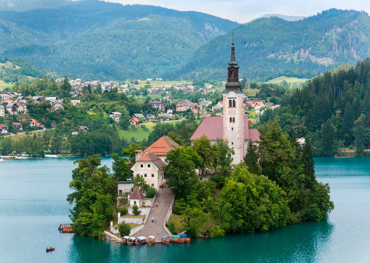 Bled, Słowenia. Kościół Wniebowzięcia, wyspa Bled autorstwa Unbekannt Unbekannt