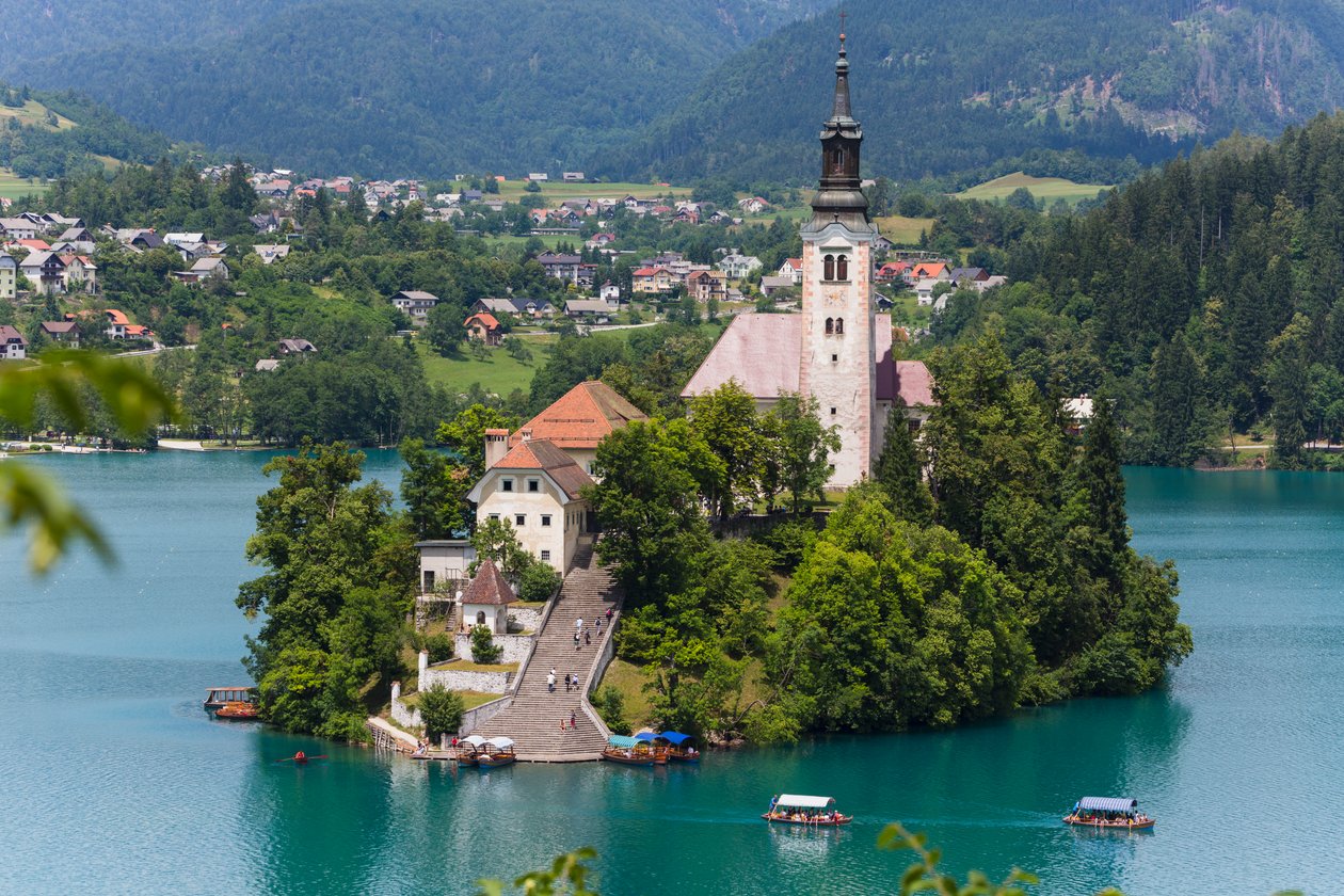 Bled, Słowenia. Kościół Wniebowzięcia, wyspa Bled autorstwa Unbekannt Unbekannt