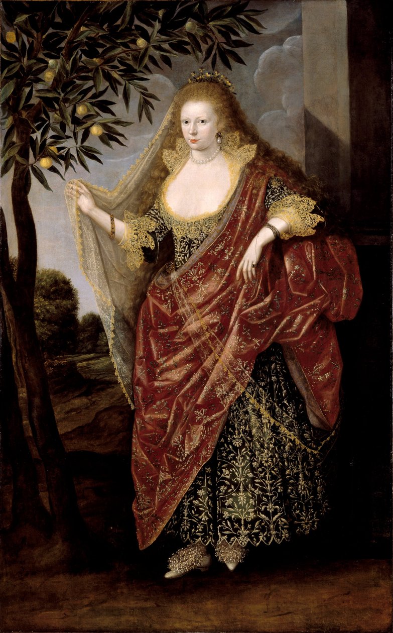 Szkoła brytyjska XVII wiek - Portret damy, zwanej Elżbietą, Lady Tanfield autorstwa Unbekannt Unbekannt