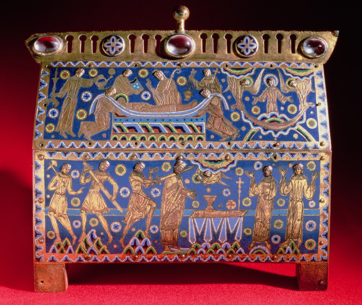 Beczka ze szczątkami Tomasza Becketa (ok. 1118-70), ok. 1190 (złoto, lapis lazuli i kamienie półszlachetne) autorstwa Unbekannt Unbekannt