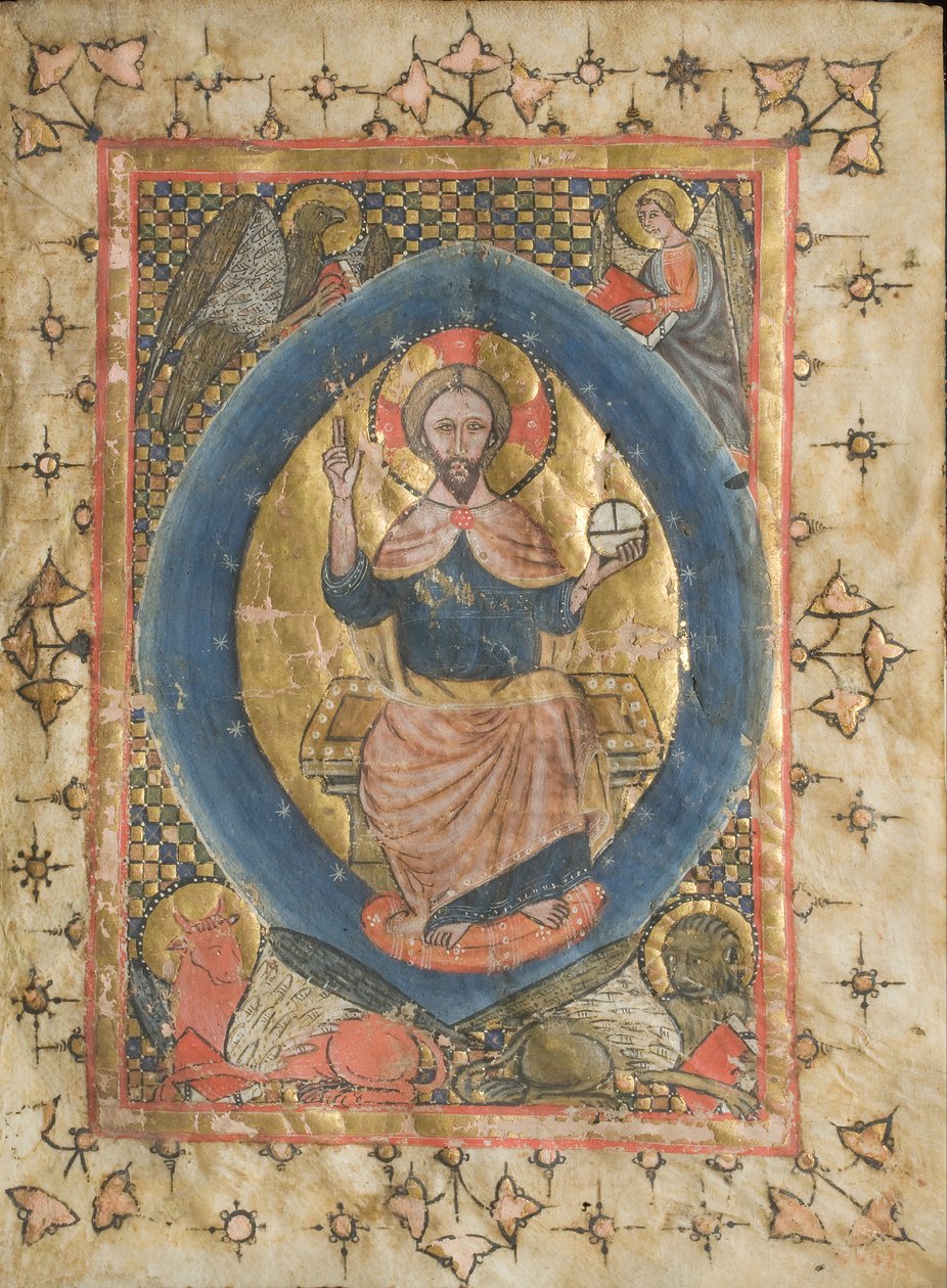 Chrystus w majestacie z symbolami ewangelistów autorstwa Unbekannt Unbekannt