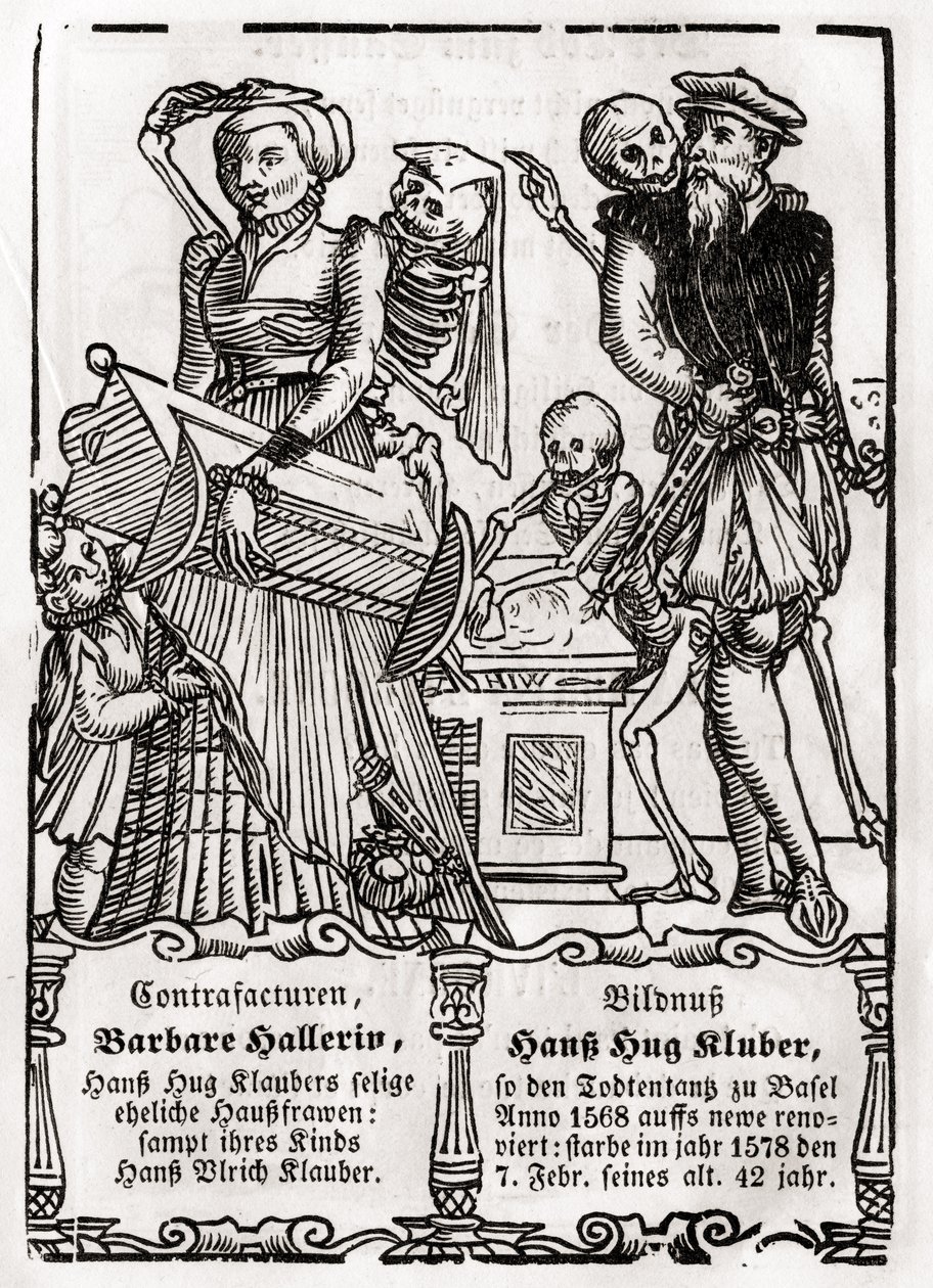 Śmierć przychodzi dla malarza, z „Der Todten Tanz”, opublikowanej w Bazylei, 1843 r. autorstwa Unbekannt Unbekannt