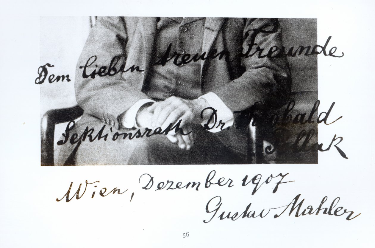 Wyciąg z listu Gustava Mahlera (1860-1911), grudzień 1907 (pióro i atrament na papierze) (fot. bw) autorstwa Unbekannt Unbekannt