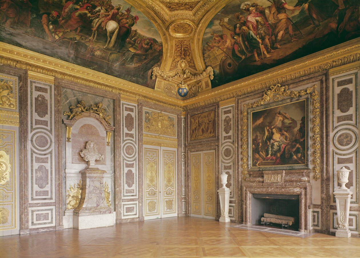 Widok wnętrza pałacu wersalskiego (salon Diany), 1672-82 autorstwa Unbekannt Unbekannt