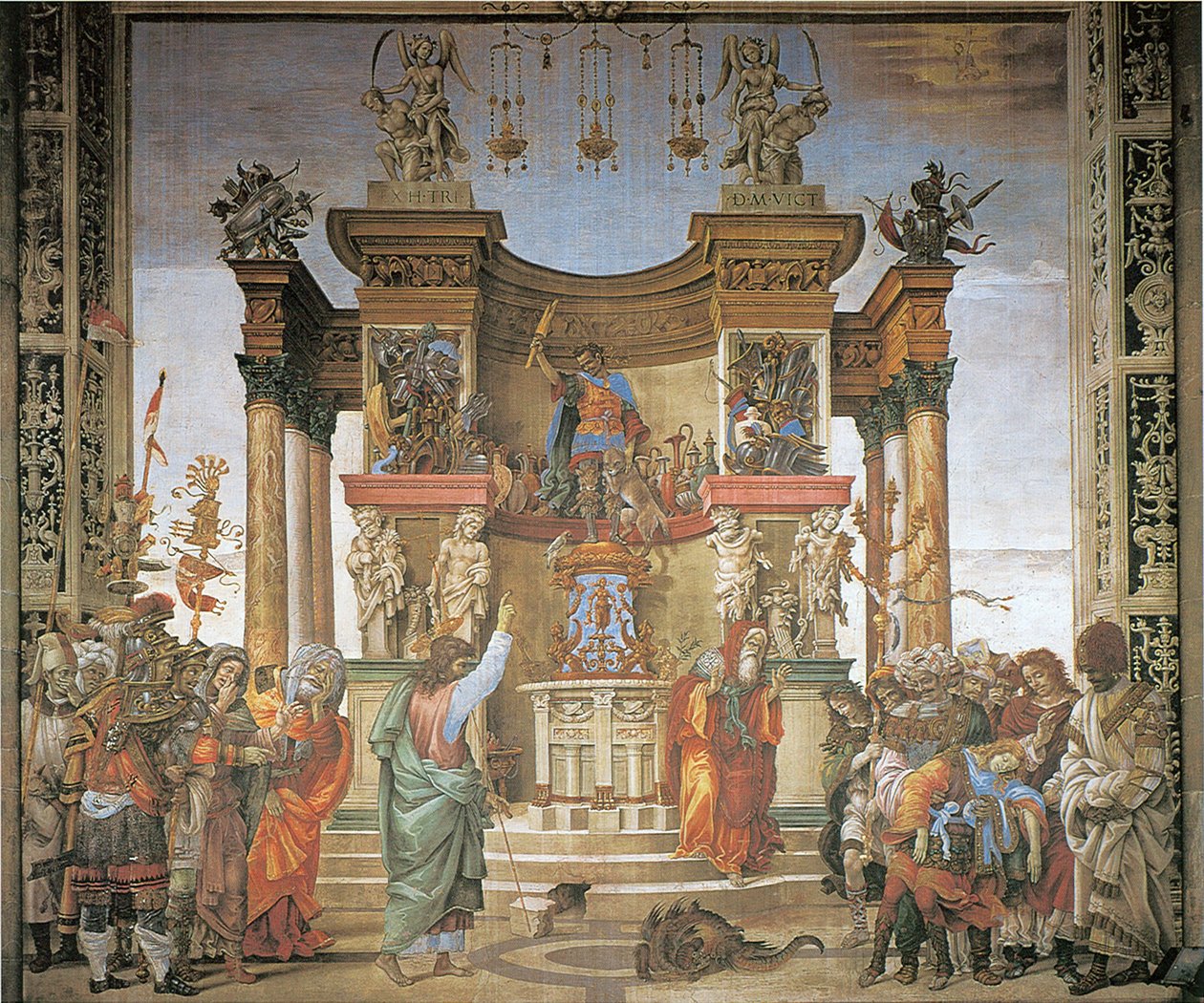 LIPPI, Filippino St Philip wyprowadzający smoka ze świątyni Hieropolis Kaplica Fresco Strozzi, Santa Maria Novella, Florencja autorstwa Unbekannt Unbekannt