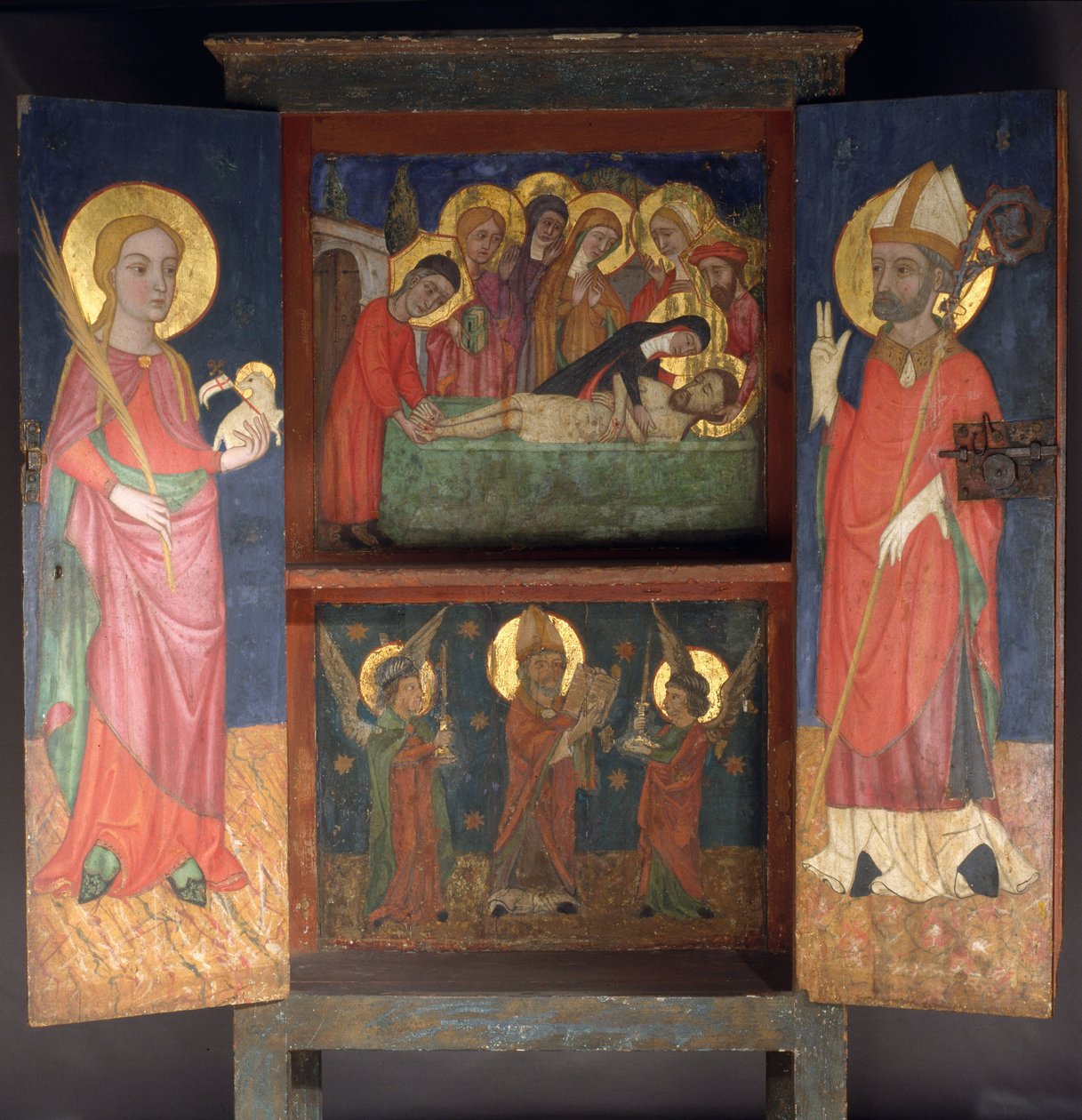 Gabinet liturgiczny ze Świętym Pochówkiem, Św. Agnieszką i Biskupem Św autorstwa Unbekannt Unbekannt