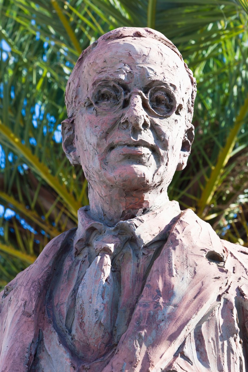 Pomnik Blas Infante, Niebla, prowincja Huelva, Andaluzja, południowa Hiszpania. Blas Infante Pérez de Vargas 1885 - 1936. Polityk andaluzyjski, znany jako Padre de la Patria Andaluza, czyli Ojciec Andaluzy autorstwa Unbekannt Unbekannt