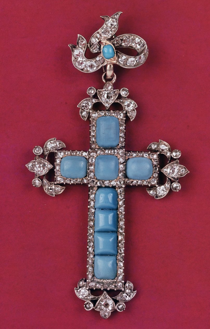 Krzyż wiszący, ok. 1780 diamentów i turkusów autorstwa Unbekannt Unbekannt