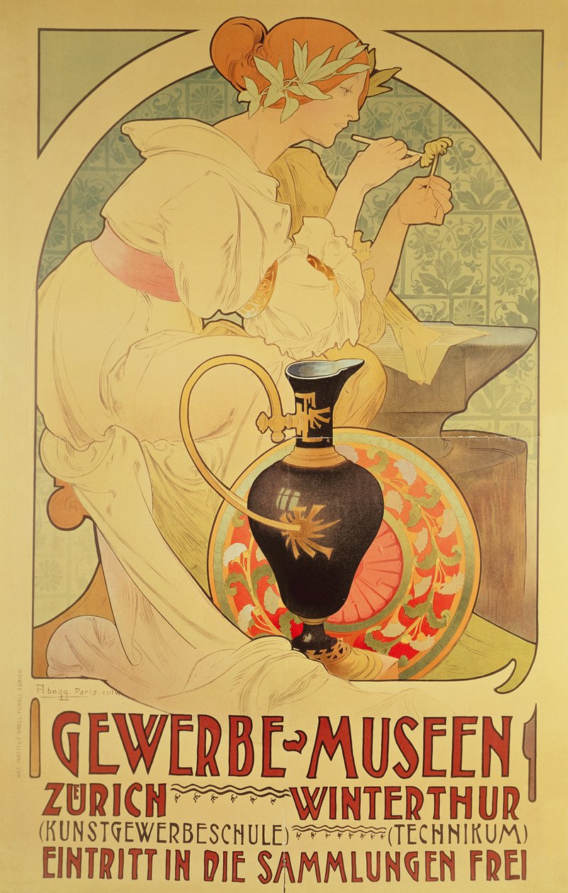 Plakat reklamujący muzea komercyjne, Zurych autorstwa Unbekannt Unbekannt