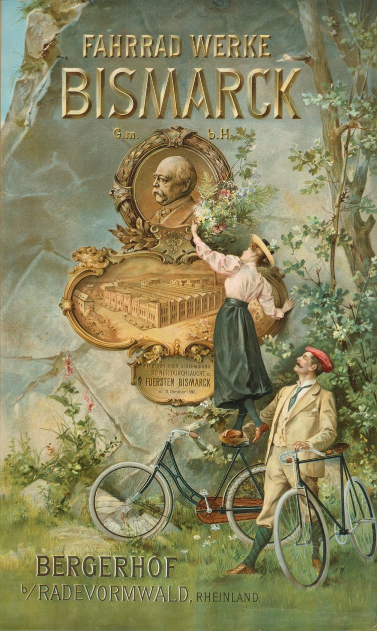 Plakat reklamujący Fahrrad Werke Bismarck autorstwa Unbekannt Unbekannt