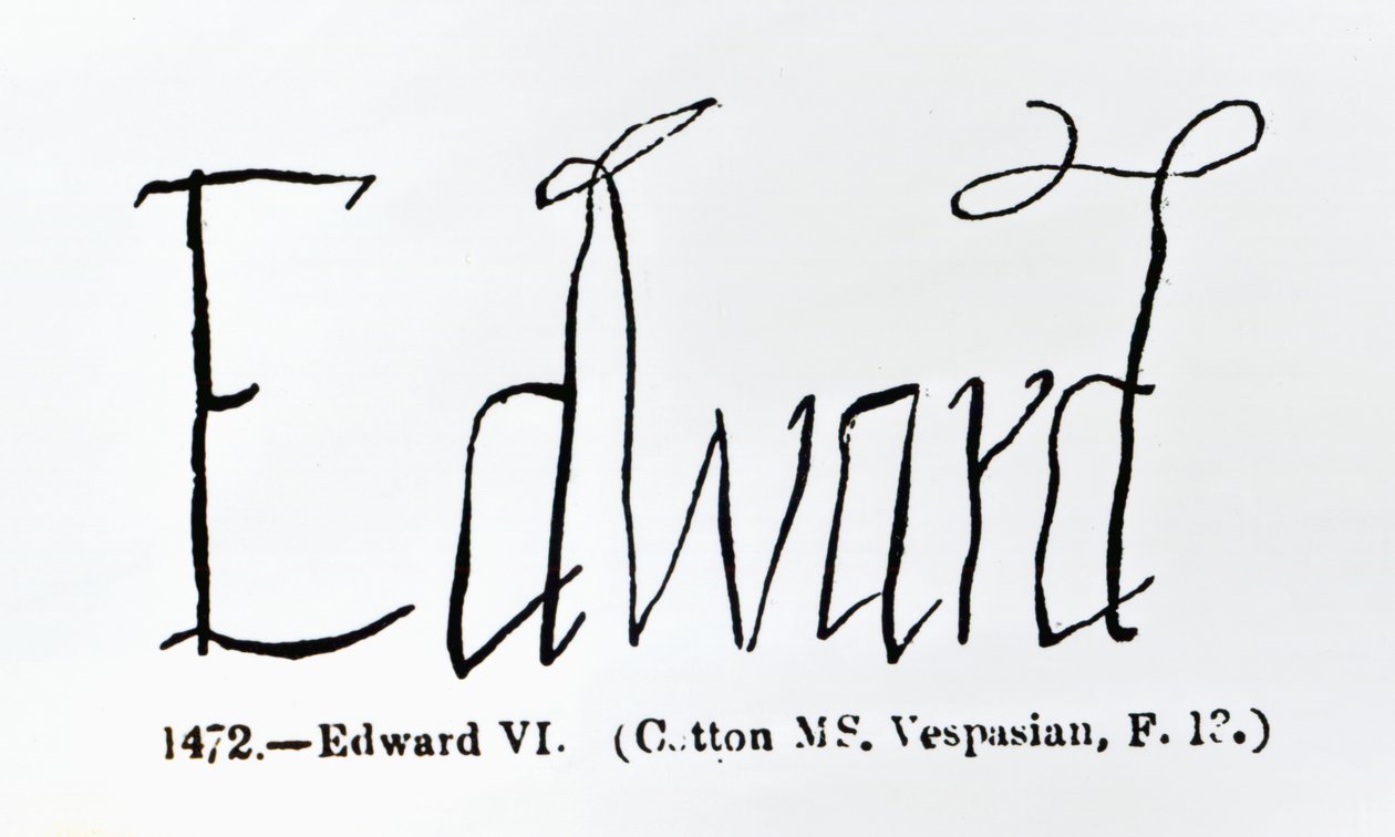 Reprodukcja podpisu Edwarda VI (1537-1553) autorstwa Unbekannt Unbekannt