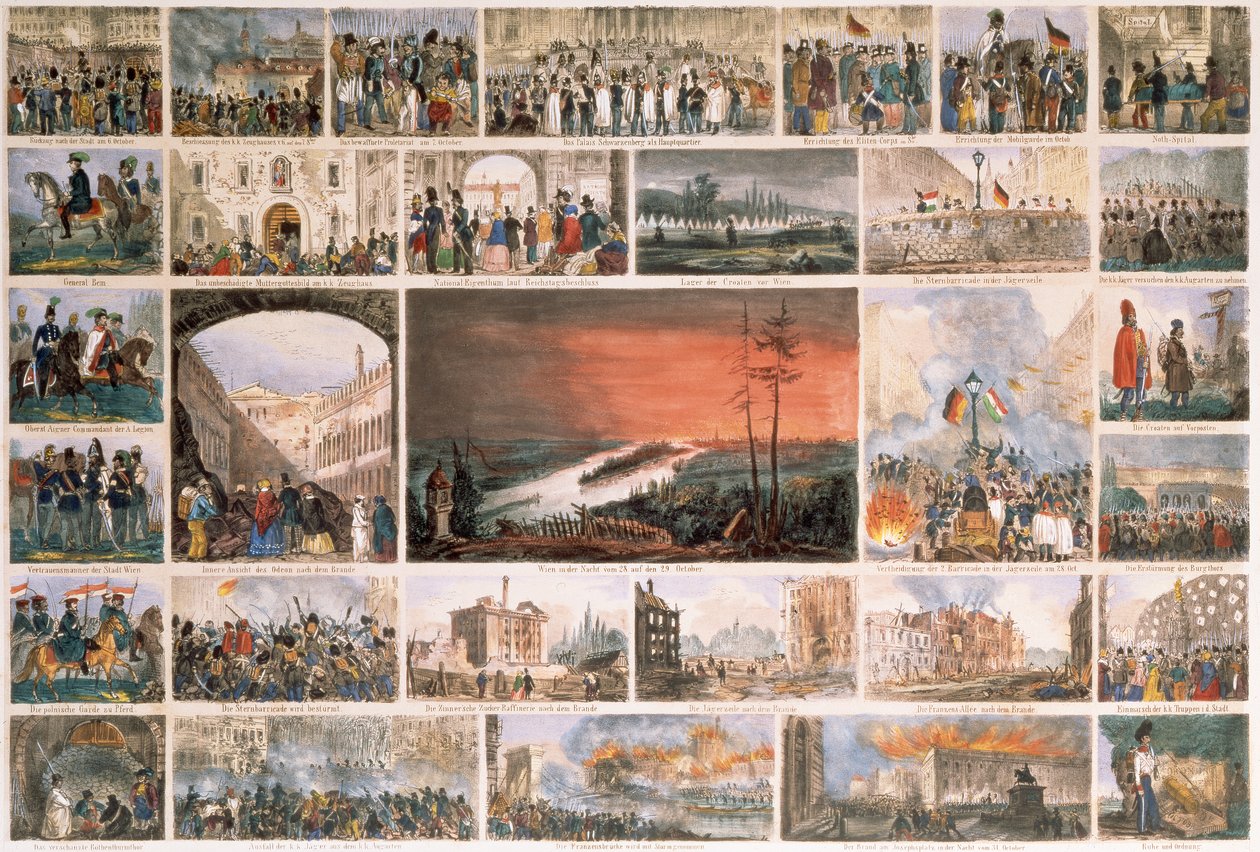 Rewolucja w Wiedniu: Książę Alfred Windischgratz zmusza Wiedeń do kapitulacji po trzecim powstaniu 6 października 1848 autorstwa Unbekannt Unbekannt