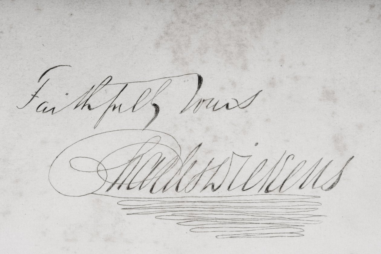 Podpis Karola Dickensa (1812-70) 1853 autorstwa Unbekannt Unbekannt