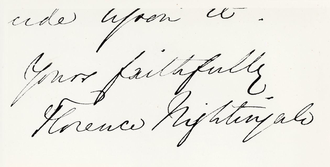 Podpis Florence Nightingale (1820-1910) (długopis na papierze) autorstwa Unbekannt Unbekannt
